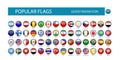 Popular flags glossy round icon Royalty Free Stock Photo