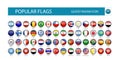 Popular flags glossy round icon