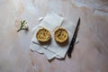 Popular French snacks quiche on a background. Royalty Free Stock Photo