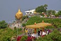 Popular Golden Rock with two viewing platforms in the foreground