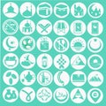 Popular Green Islamic Line Art Icons Set. Ramadan Kareem Line Vector Icons. Islamic line icons. Included the icons as Muslim, pray