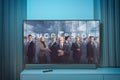 Popular HBO TV show on television screen Succession