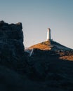 A popular Icelandic lighthouse Reykjanesviti is easily accessible from Reykjavik the capital town of Iceland. Golden hour at the