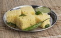 popular Indian Gujarati dish Traditional Street Food Sev Khaman Dhokla
