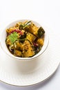 Popular indian main course vegetable Pumpkin dry curry or kaddooor kaddu ki sabzi in hindi, lal bhopla chi bhaji in marathi, selec Royalty Free Stock Photo