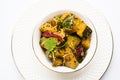 Popular indian main course vegetable Pumpkin dry curry or kaddooor kaddu ki sabzi in hindi, lal bhopla chi bhaji in marathi, selec Royalty Free Stock Photo