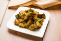 Popular indian main course vegetable Pumpkin dry curry or kaddooor kaddu ki sabzi in hindi, lal bhopla chi bhaji in marathi, selec Royalty Free Stock Photo