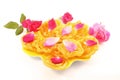 Popular Indian sweet jalebi dish on white background Royalty Free Stock Photo