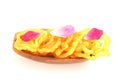 Popular Indian sweet jalebi dish on white background Royalty Free Stock Photo