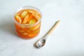 A popular Indonesian pickled kedondong fruit served in a clear plastic container Royalty Free Stock Photo