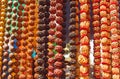 Popular inI ndia beads for organic jewellery made from seeds of Rudraksha. Each beed has 108 pieces Royalty Free Stock Photo