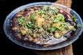 Popular keema masala dish in a glass plate..