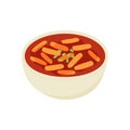 Popular Korean street food rice cakes tteokbokki illustration Royalty Free Stock Photo