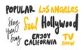 Popular, Los Angeles, USA, Enjoy, California, Sing, your, song, Soul, TV, show. Vector hand drawn illustration