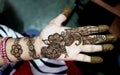 Popular Mehndi Designs for Hands Indian traditions Royalty Free Stock Photo