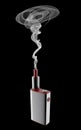 Popular modern vaping device with the smoke . Safely Vaper gadget 3d illustration Royalty Free Stock Photo