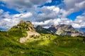 Popular mountain in the Swiss Alps called Schynige Platte in Switzerland. View on Schynige Platte, Jungfrau region, Switzerland. Royalty Free Stock Photo