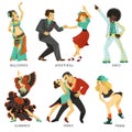 Popular Native Dance Flat Icons Set