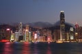 Popular night cityscape from Victoria habour of Hongkong Royalty Free Stock Photo