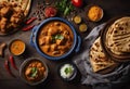 Popular North Indian food spicy korma chicken masala chicken curry chicken roast. side dish for roti chapathi chapati