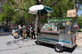 NY Dosas Food Cart with a Long Line in Washington Square Park in New York City Royalty Free Stock Photo