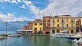 Popular old town and harbor of Malcesine on Lake Garda in Italy Royalty Free Stock Photo