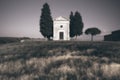 Chapel Madonna di Vitaleta, Tuscany - Italy Royalty Free Stock Photo