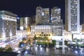 Popular place in San Francisco - The Union Square at night - SAN FRANCISCO - CALIFORNIA - APRIL 17, 2017 Royalty Free Stock Photo