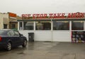 The popular hot food Pit Stop Takeaway in Bangor Northern Ireland on a cold wet day