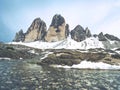 Popular range of Tre Cime di Lavaredo, aka Drei Zinnen Royalty Free Stock Photo