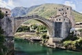 Popular reconstructed Old Bridge, Mostar Bosnia Herzegovina Royalty Free Stock Photo
