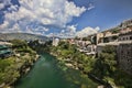 Popular reconstructed Old Bridge, Mostar Bosnia Herzegovina Royalty Free Stock Photo