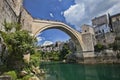 Popular reconstructed Old Bridge, Mostar Bosnia Herzegovina Royalty Free Stock Photo