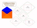 Popular 5 sizes Baronial envelope dieline Royalty Free Stock Photo