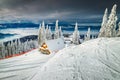 Popular ski resort with skiers, Poiana Brasov, Carpathians, Transylvania, Romania