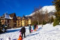 The popular ski resort in Tatranska Lomnica, High Tatras at winter Royalty Free Stock Photo