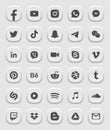 Social Media Modern 3D Web Icons Set Vector