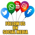 Popular social media icons balloons Royalty Free Stock Photo