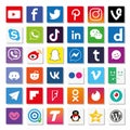 Popular Social Media icons, Buttons collection in vector Royalty Free Stock Photo