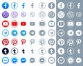 Popular social media icons in different forms