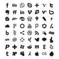 56 Popular Social Media Logo Icons black.