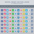 Popular social media logos collection Royalty Free Stock Photo