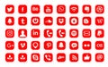 40 popular social media logos vector web icon. Royalty Free Stock Photo