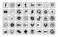 40 popular social media square icons. Vector Illustration Royalty Free Stock Photo