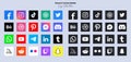 Popular social network symbols, social media logo icons collection