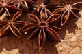 Popular spice commonly called star anise, staranise, star anise seed, Chinese star anise, or badiane Illicium verum