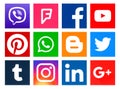 Popular square social media logos