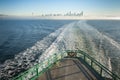 Riding the Seattle to Bainbridge Island Ferryboat at Sunrise. Royalty Free Stock Photo