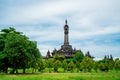 Popular tourist attraction Bajra Sandhi Monument in the center of Denpasar Bali. The 45 meter high monument is a symbol