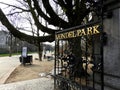 Gate of the Vondelpark, a park in the city of Amsterdam, Holland Royalty Free Stock Photo